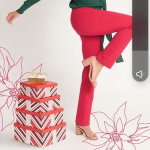 Betabrand Straight-Leg • 7-Pocket poinsettia petite xl